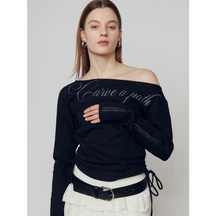 ワイドネックサイドストリングトップス | EMODA | 詳細画像4 