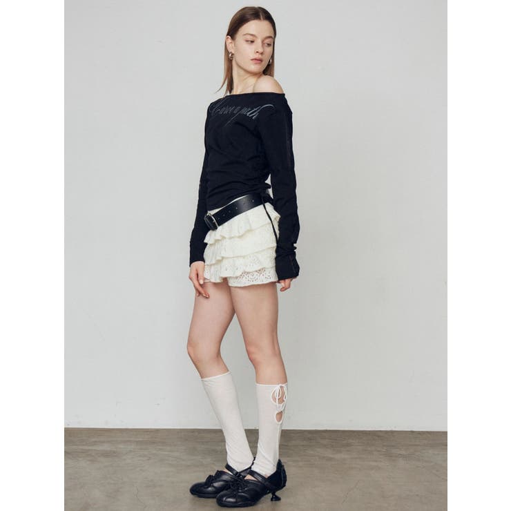 ワイドネックサイドストリングトップス | EMODA | 詳細画像5 