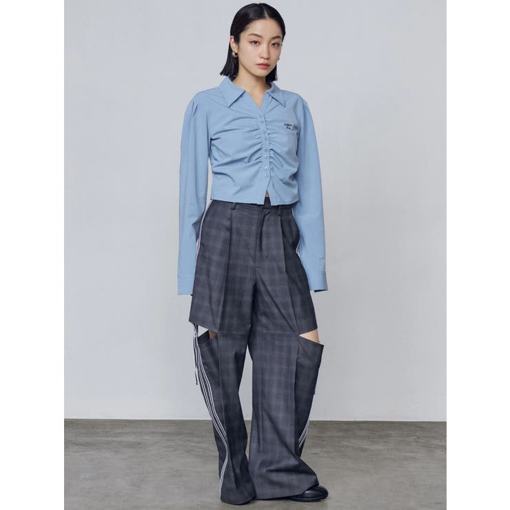 ギャザーフロントスキッパーシャツ | EMODA | 詳細画像11 