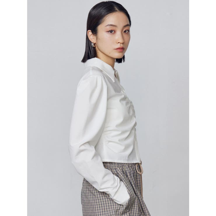 ギャザーフロントスキッパーシャツ | EMODA | 詳細画像14 