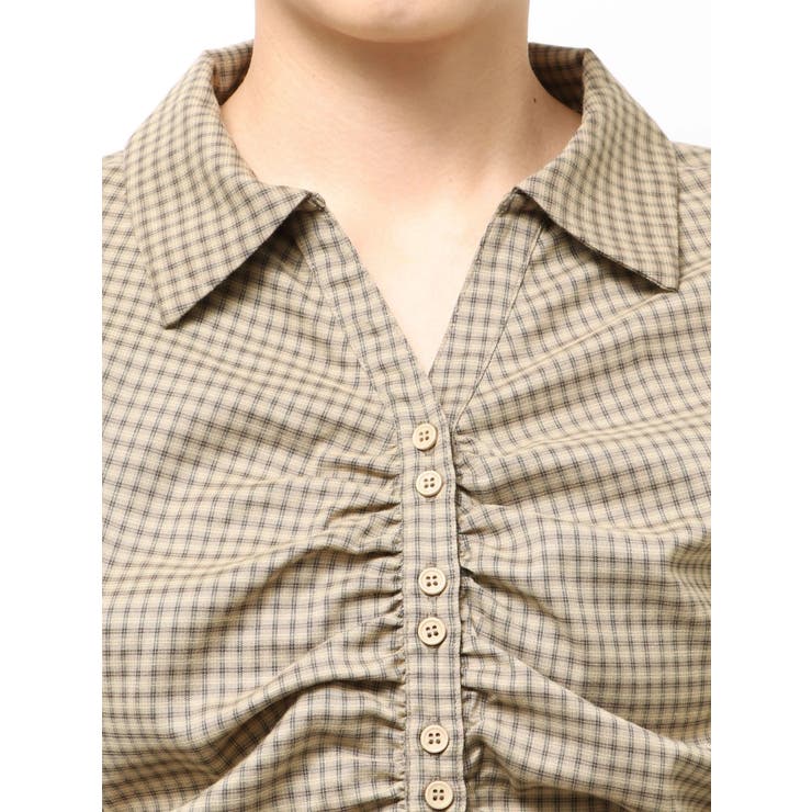 ギャザーフロントスキッパーシャツ | EMODA | 詳細画像22 