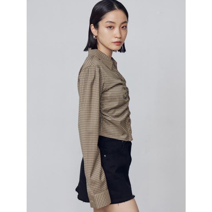 ギャザーフロントスキッパーシャツ | EMODA | 詳細画像3 