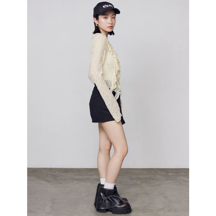 ドットラッフルフリルクロップトップ | EMODA | 詳細画像19 