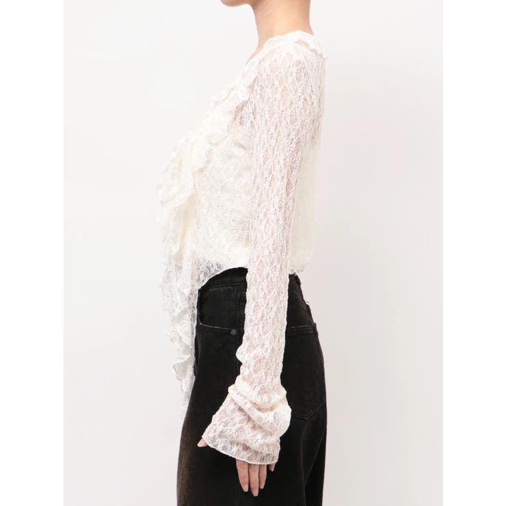 ドットラッフルフリルクロップトップ | EMODA | 詳細画像22 