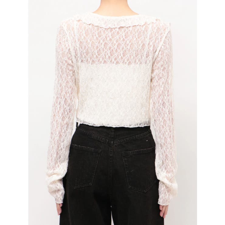 ドットラッフルフリルクロップトップ | EMODA | 詳細画像23 