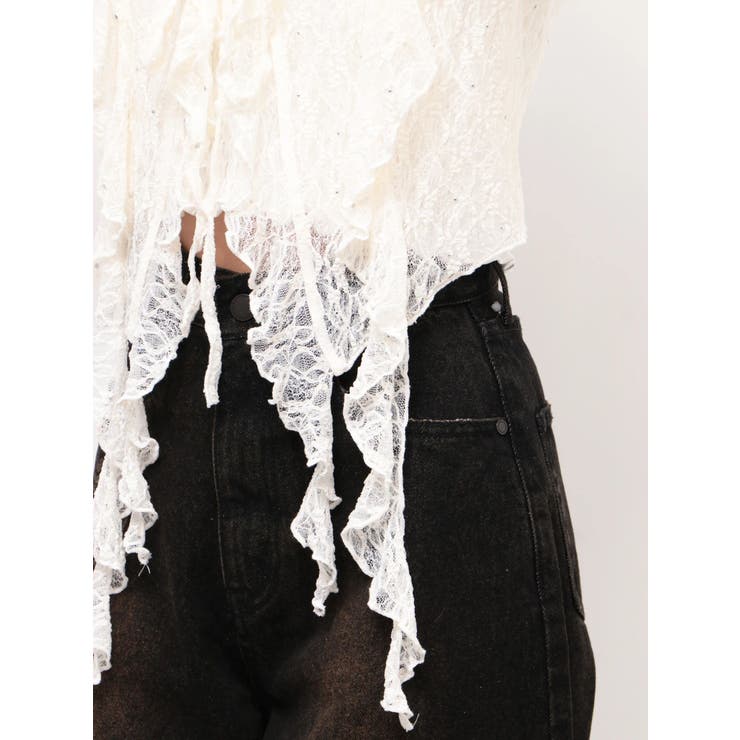 ドットラッフルフリルクロップトップ | EMODA | 詳細画像26 