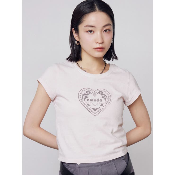 エンブレムハートパッチTシャツ | EMODA | 詳細画像23 