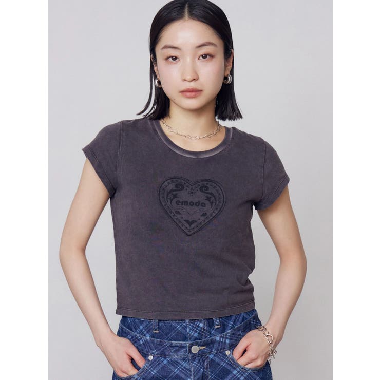 エンブレムハートパッチTシャツ | EMODA | 詳細画像8 