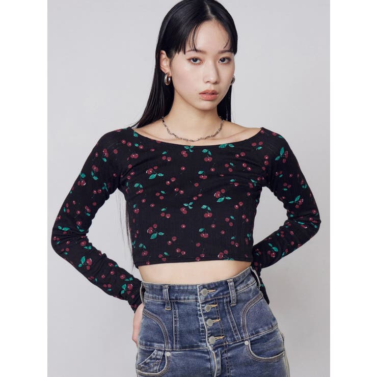 アイレットクロップドロングスリーブTシャツ | EMODA | 詳細画像15 