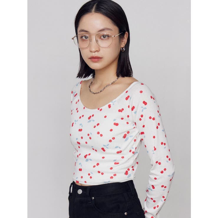 アイレットクロップドロングスリーブTシャツ | EMODA | 詳細画像4 