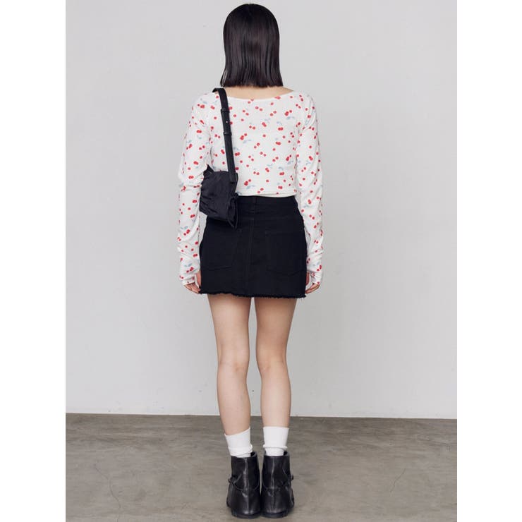 アイレットクロップドロングスリーブTシャツ | EMODA | 詳細画像9 