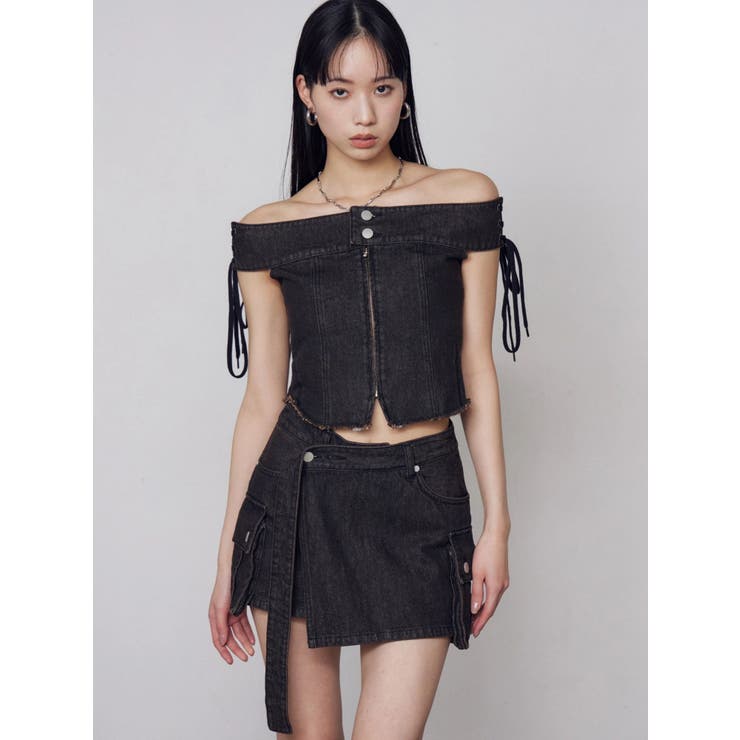 ロングベルトボックスデニムスカート | EMODA | 詳細画像11 