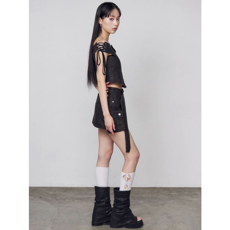 ロングベルトボックスデニムスカート | EMODA | 詳細画像13 