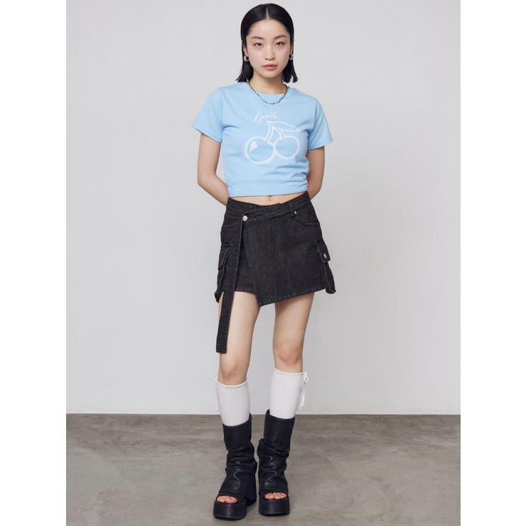 ロングベルトボックスデニムスカート | EMODA | 詳細画像16 