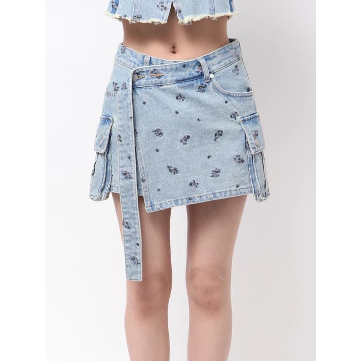 ロングベルトボックスデニムスカート | EMODA | 詳細画像23 