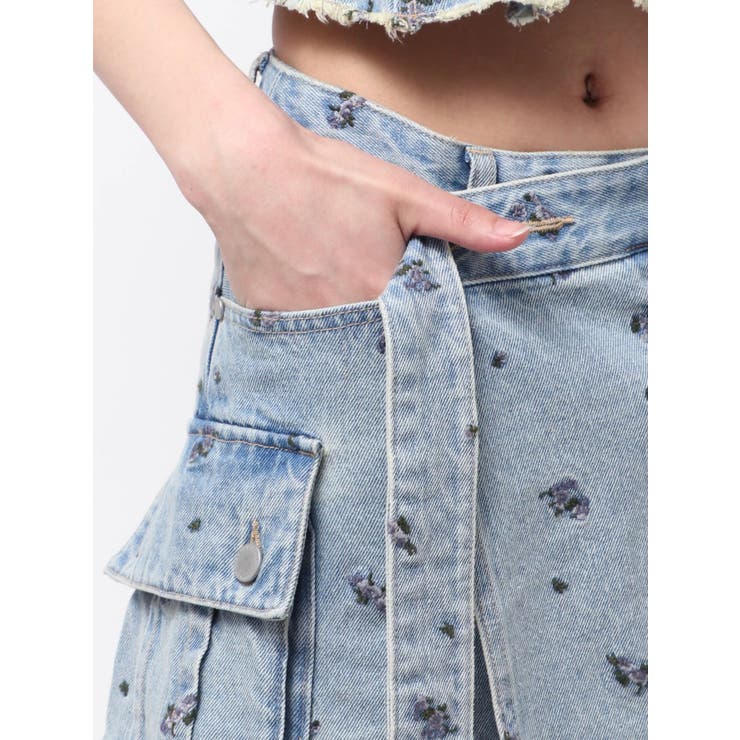 ロングベルトボックスデニムスカート | EMODA | 詳細画像27 