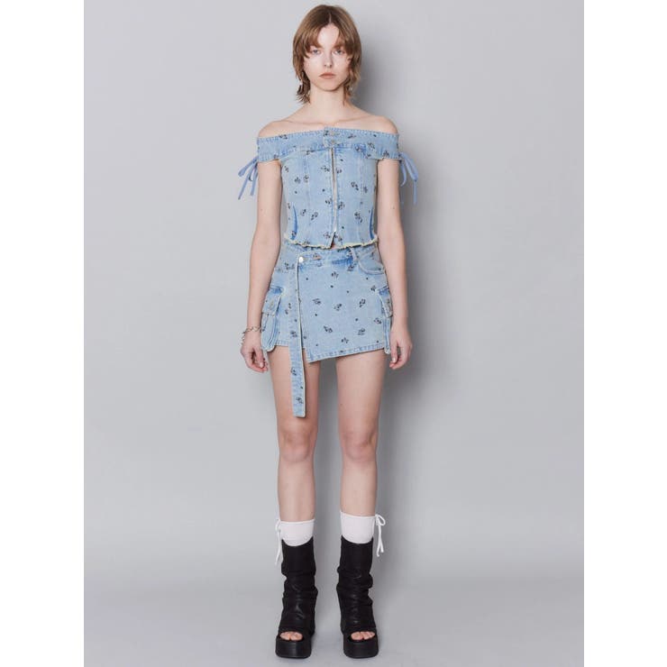 ロングベルトボックスデニムスカート | EMODA | 詳細画像4 