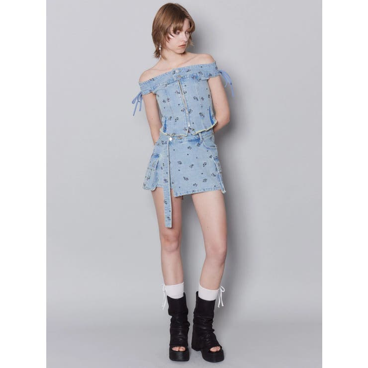 ロングベルトボックスデニムスカート | EMODA | 詳細画像5 