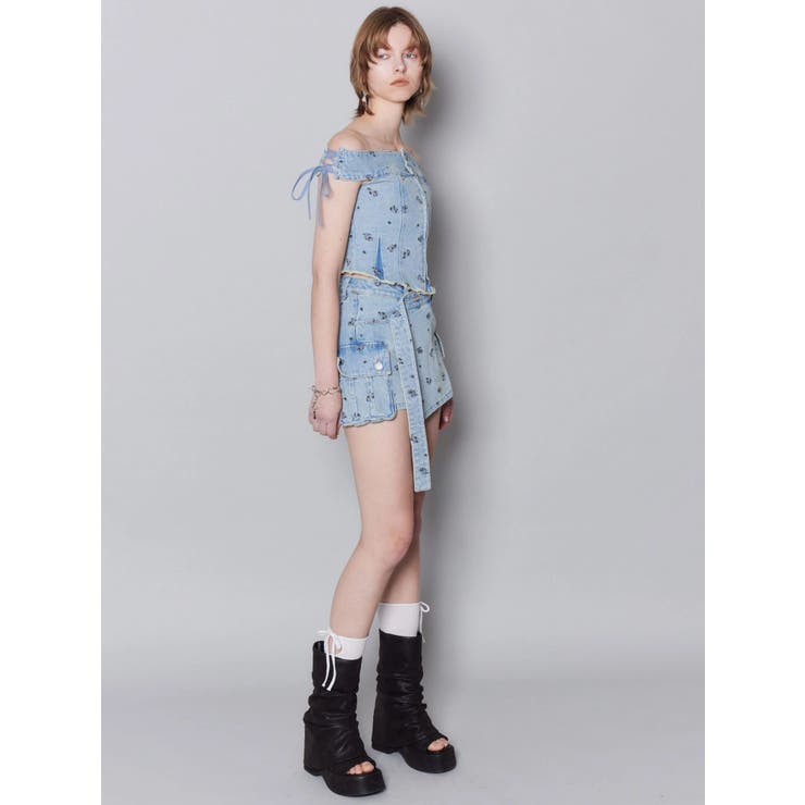 ロングベルトボックスデニムスカート | EMODA | 詳細画像6 