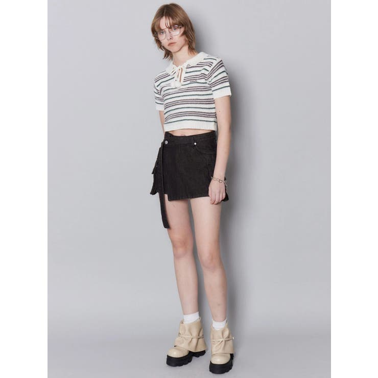 ロングベルトボックスデニムスカート | EMODA | 詳細画像9 