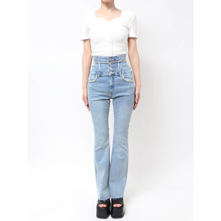 レースサイドオープンフレアパギンス | EMODA | 詳細画像11 