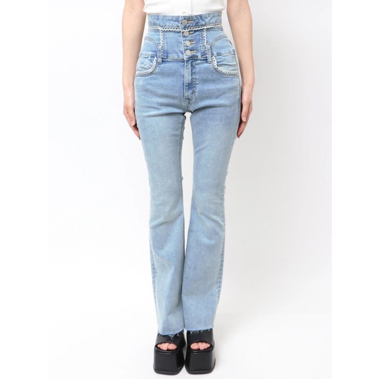 レースサイドオープンフレアパギンス | EMODA | 詳細画像2 