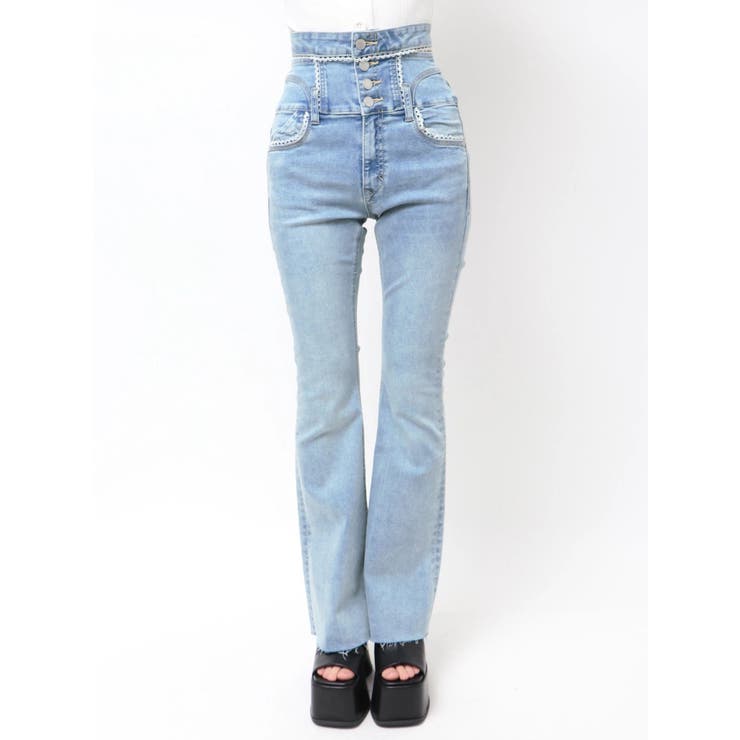 レースサイドオープンフレアパギンス | EMODA | 詳細画像3 