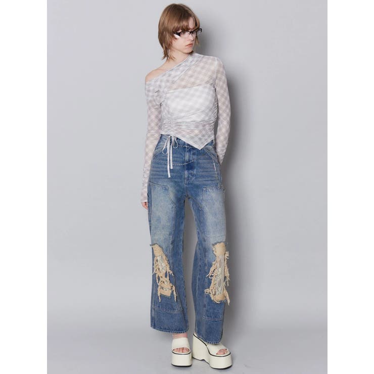 レースクラッシュルーズデニム | EMODA | 詳細画像4 