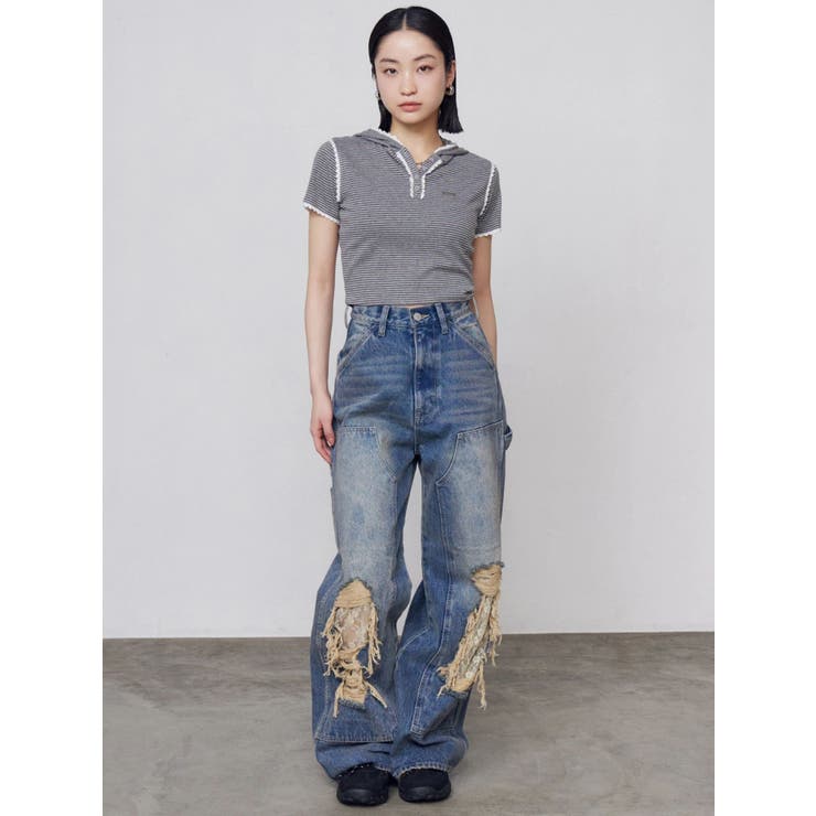 レースクラッシュルーズデニム | EMODA | 詳細画像7 