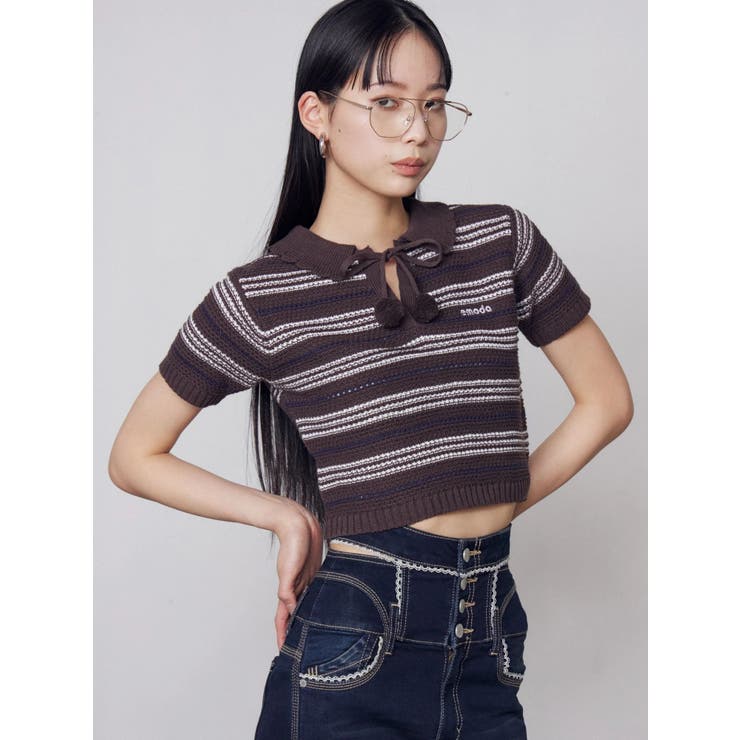 ボーダーポロニット | EMODA | 詳細画像14 