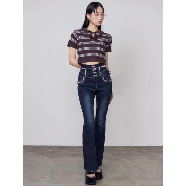 ボーダーポロニット | EMODA | 詳細画像15 