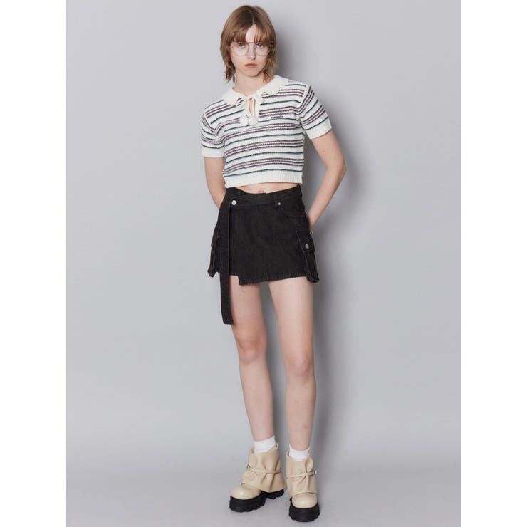 ボーダーポロニット | EMODA | 詳細画像5 