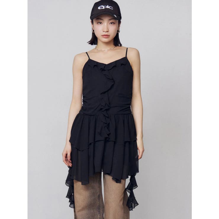 シアーラッフルキャミロングトップ | EMODA | 詳細画像1 