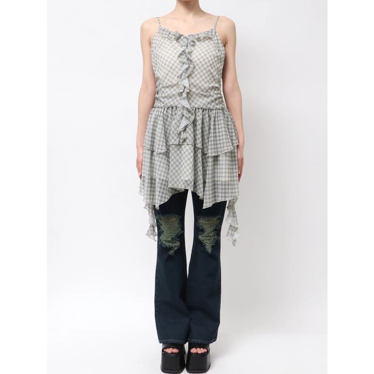 シアーラッフルキャミロングトップ | EMODA | 詳細画像23 