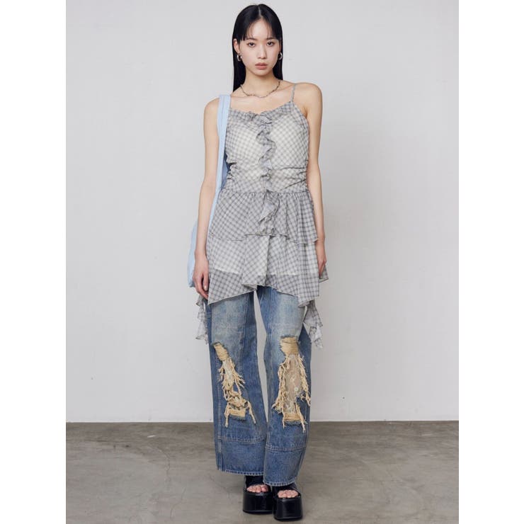 シアーラッフルキャミロングトップ | EMODA | 詳細画像8 