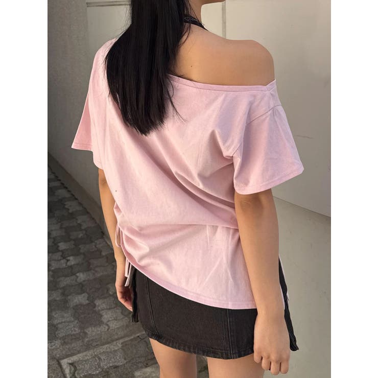 ルーズネックストリングTシャツ | EMODA | 詳細画像18 