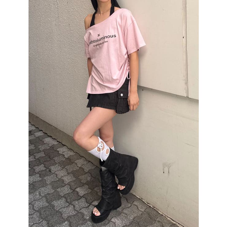 ルーズネックストリングTシャツ | EMODA | 詳細画像19 