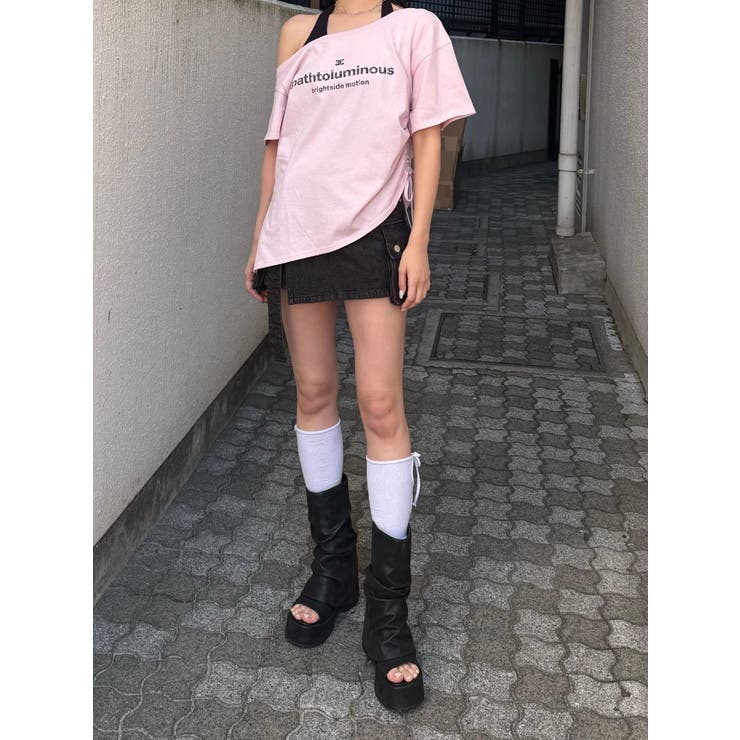 ルーズネックストリングTシャツ | EMODA | 詳細画像20 