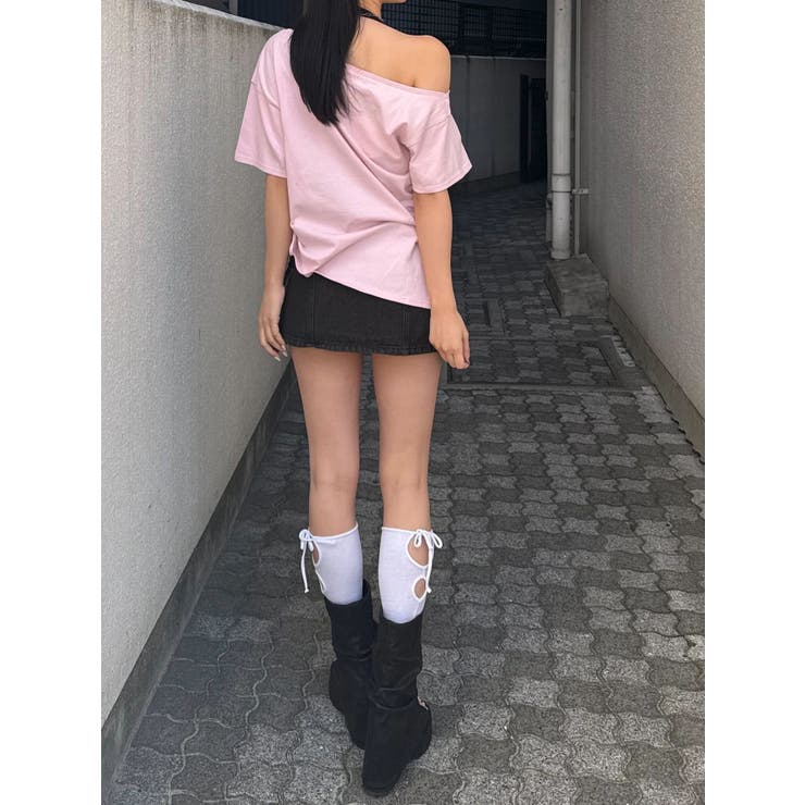 ルーズネックストリングTシャツ | EMODA | 詳細画像21 