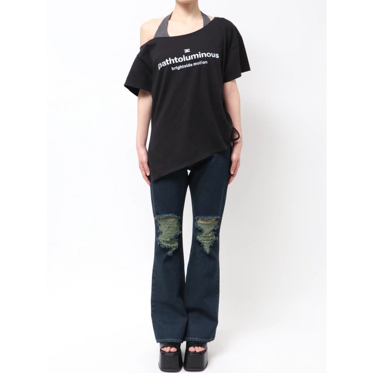 ルーズネックストリングTシャツ | EMODA | 詳細画像38 