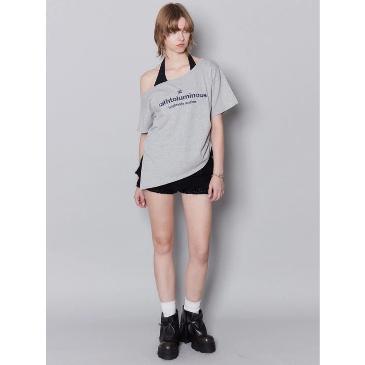 ルーズネックストリングTシャツ | EMODA | 詳細画像4 