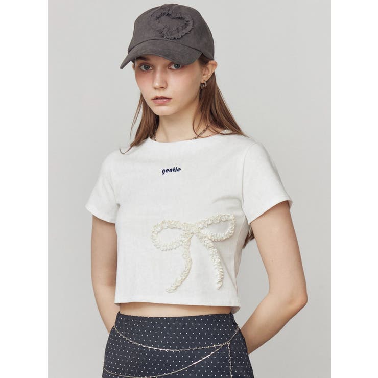 フリルパッチミニマルTシャツ | EMODA | 詳細画像1 