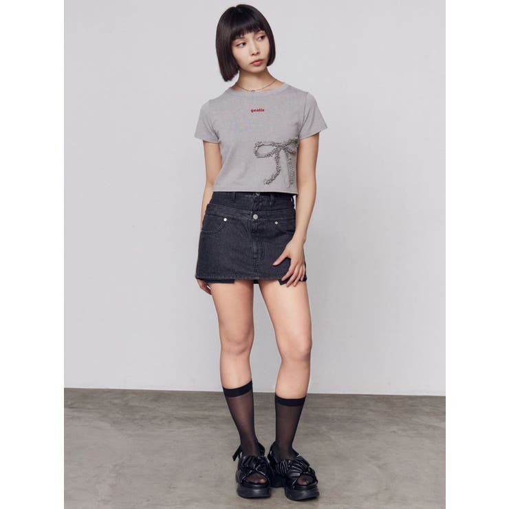 フリルパッチミニマルTシャツ | EMODA | 詳細画像13 
