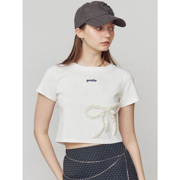 フリルパッチミニマルTシャツ | EMODA | 詳細画像3 