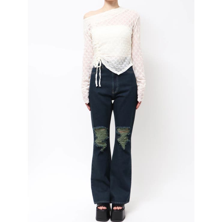 アシンメトリーオフショルダートップ | EMODA | 詳細画像24 