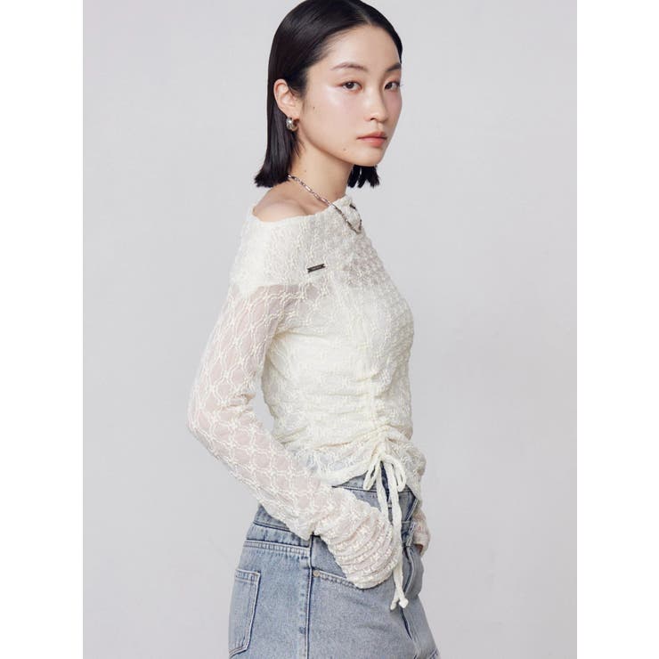 アシンメトリーオフショルダートップ | EMODA | 詳細画像3 