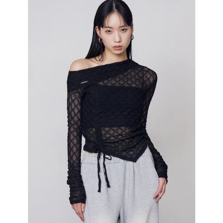 アシンメトリーオフショルダートップ | EMODA | 詳細画像8 