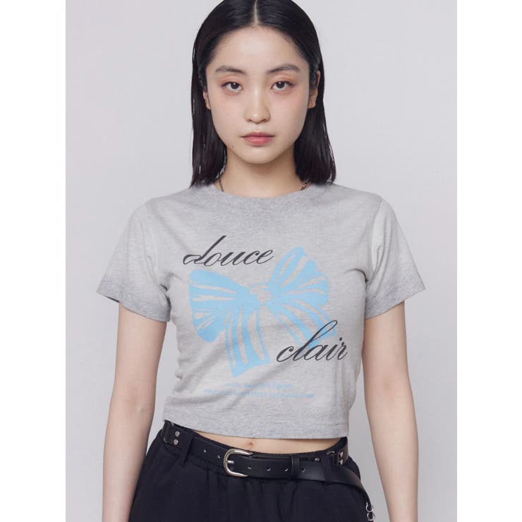 リボンプリントTシャツ | EMODA | 詳細画像1 