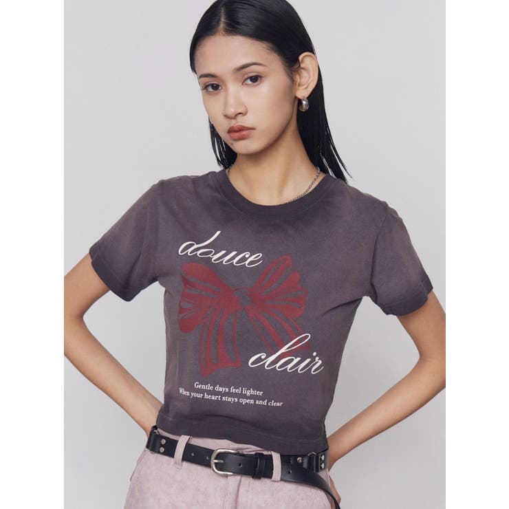 リボンプリントTシャツ | EMODA | 詳細画像2 