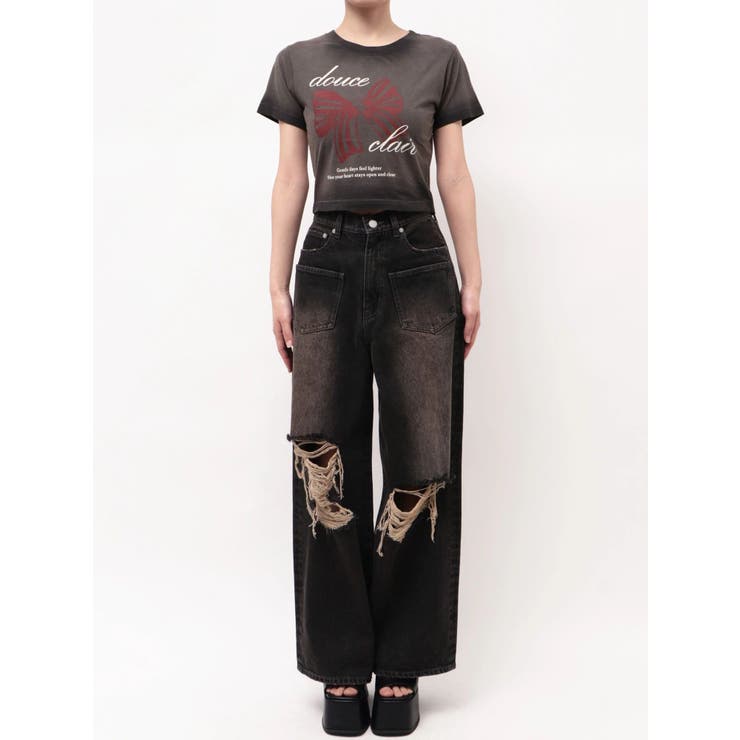 リボンプリントTシャツ | EMODA | 詳細画像28 